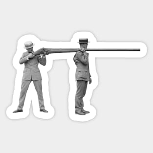 Dapper Men With Giant Gun - 1923 Sticker